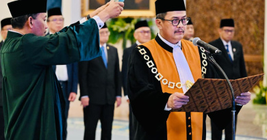 Presiden Saksikan Pengucapan Sumpah Dwiarso BS sebagai Wakil Ketua Mahkamah Agung